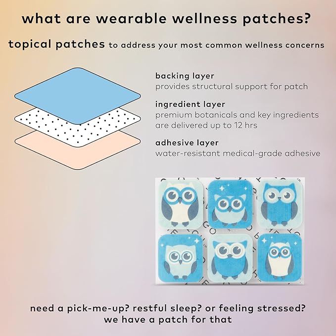 The Good Patch Nite Owl Patch Natural Sleep Patch Support for Kid Bedtime with Tart Cherry Chamomile and Skullcap Plant Powered Sustained Release (24 Total Patches)