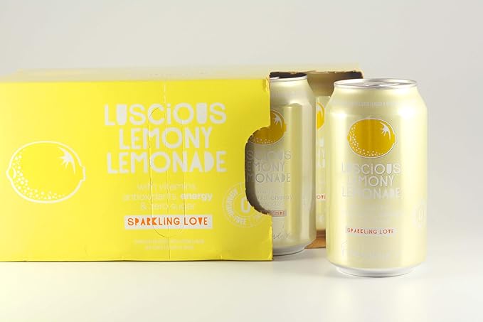 KauffmanTreats Frannie Sparkling Beverage- Zero Calories &amp Sugar Aspertame Free: 8-Ct 12 Oz. Cans (Luscious Lemonade)