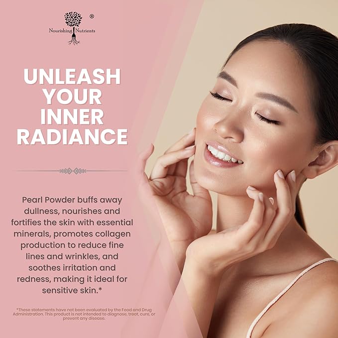 Pearl Powder Supplement for Skin Health - Anti-Aging Antioxidant &amp Collagen Production - Healthy Eyes Hair &amp Nails Supports Immunity Mood and Sleep - With Calcium &amp Amino Acids 120 cap