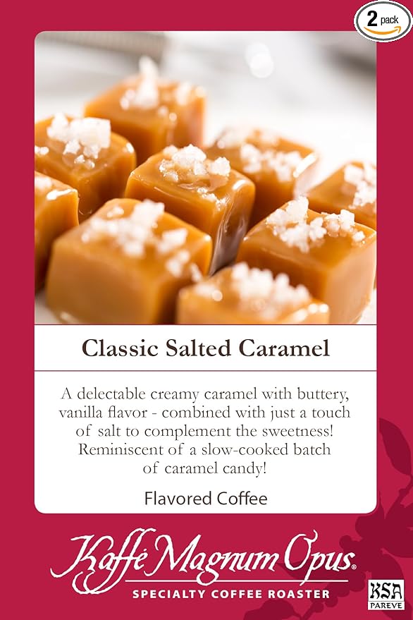Kaffe Magnum Opus Salted Caramel Whole Bean Coffee 2 Packs of 5 Pounds Each Gourmet Caramel Flavored Coffee