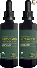 Global Healing Center - Organic Ashwagandha Supplements Drops - KSM-66 Ashwagandha Extra Strength for Men &amp Women Helps Promote Relief from Stress Mood Support Organic (2 Fl Oz) (Pack of 2)