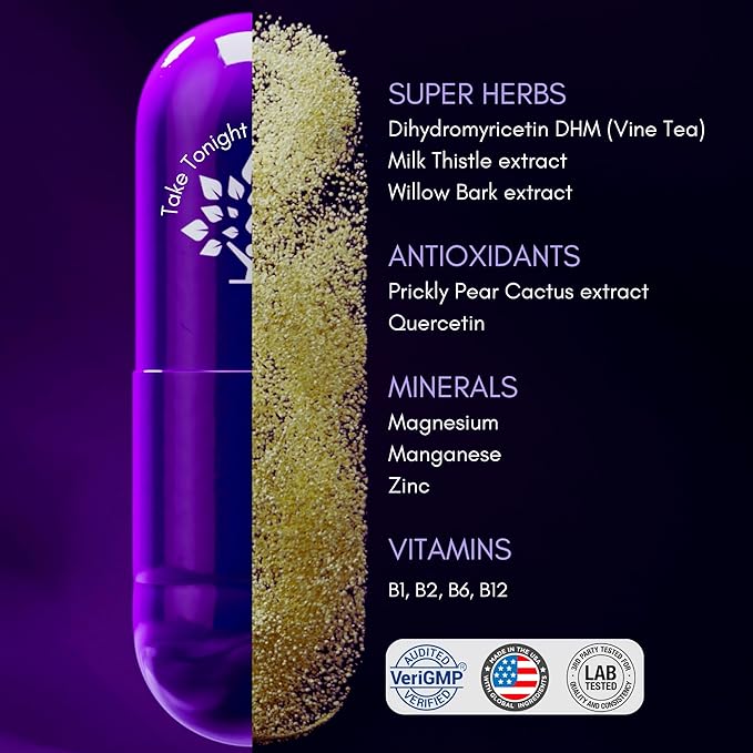 purple tree Post-Celebration Wellness | Liver Support Hydration &amp Replenisher | Dihydromyricetin DHM Milk Thistle Electrolytes Vitamins | Bachelorette &amp Bachelor Party Kits 10 Packs 40 P