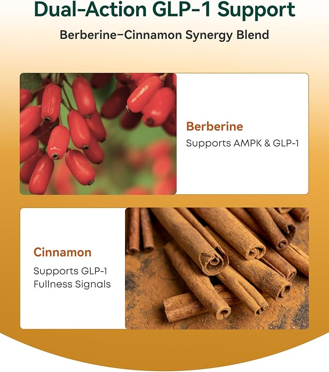Liposomal Berberine with Ceylon Cinnamon 1200MG - GLP-1 Friendly High-Absorption Berberine Supplement Natural Body Balance Support - Non-GMO 60 Veg Capsules Made in USA Lab Tested