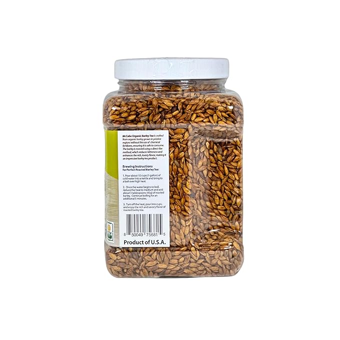 McCabe Organic Barley Tea - Rich with Fiber &amp Minerals | USDA and CCOF Certified Organic Tea | Product of USA | 2 Lbs