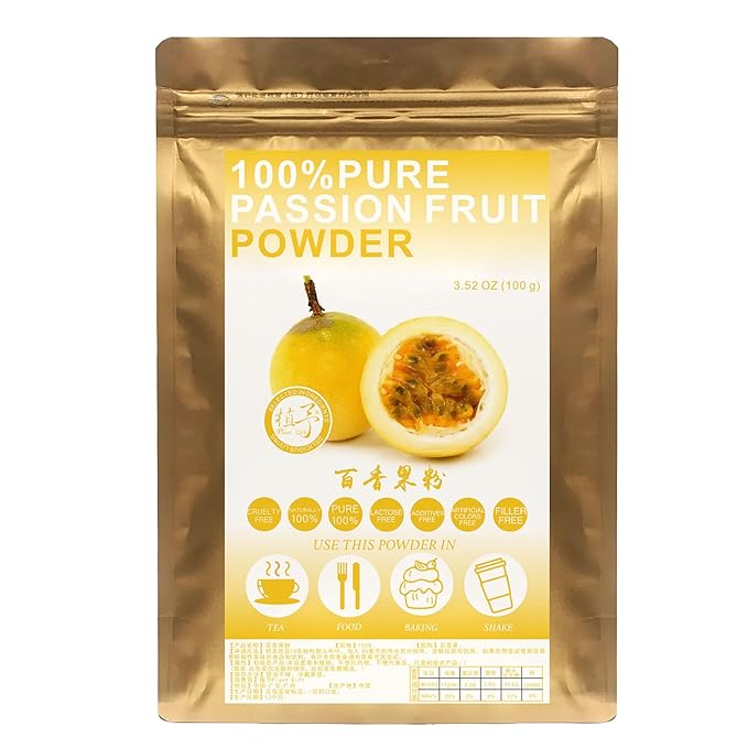 百香果粉Plant Gift 100% Pure Passion Fruit Powder 百香果 Natural Meal PowderNatural Passion Fruit Juice | No Fillers | Non GMO | 100G