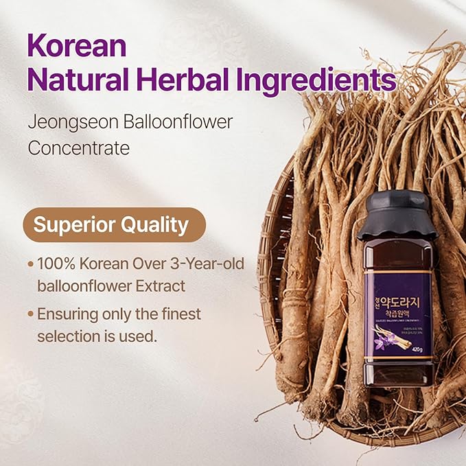 Korean Bellflower Root Extract (Doraji) Concentrate – Natural Plant-Based Concentrate for Throat Support 420g