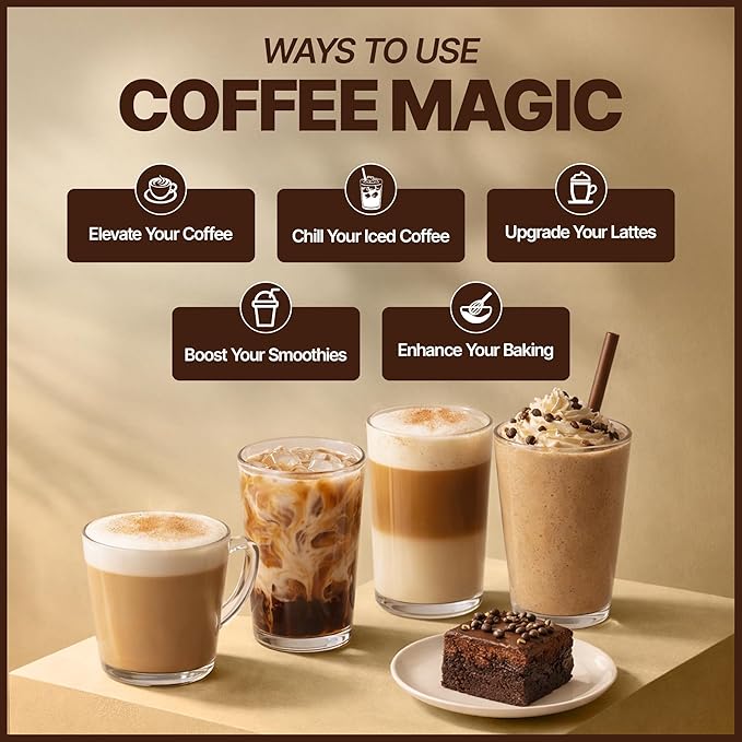 MegaPlants Mushroom Coffee Magic - Low Acid Arabica Coffee with Lion’s Mane Cordyceps Reishi Chaga &amp Turkey Tail | 2400mg Adaptogenic Mushroom Blend with L-Theanine | Smooth Energy Clarity &am