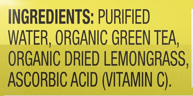 Teas' Tea Unsweetened Lemongrass Green Tea 16.9 Ounce (Pack of 12) Organic Sugar Free Zero calorie
