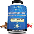 Nutrivein Premium Berberine 1200 mg with Ceylon Cinnamon - 120 Capsules: High-Absorption Berberine Supplement for Defenses Digestion &amp Metabolism