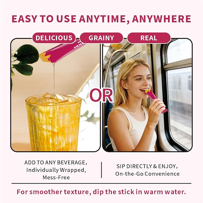 Pablo Blue SHE-Lajit Honey Sticks for Women | Shilajit Sticks with Shatavari &amp Saffron for Hormonal Balance Energy &amp Vitality | Strawberry Flavor | 75%+ Fulvic Acid &amp 85+ Minerals |30 Pac