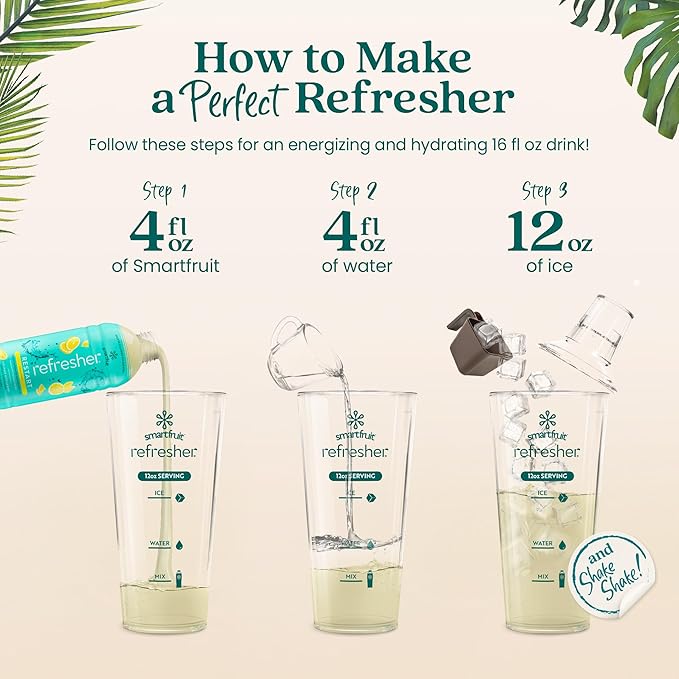 Smartfruit Restart Refresher – Lemonade – Made with Real Lemon Juice No Added Sugar Coconut Water for Hydration Green Coffee Bean Extract for Natural Energy – 48oz Drink Mix