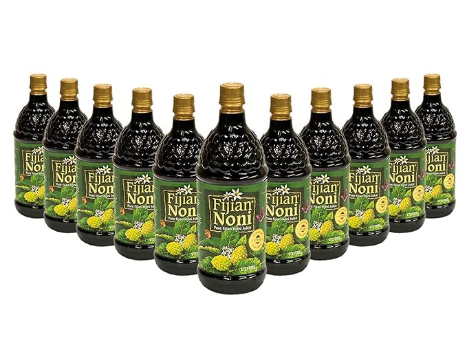 Fijian Noni - 100% NONI Juice - Cold Pressed From FIJI (12 Pack of 33.8 Oz/Bottles) Rich in Antioxidants