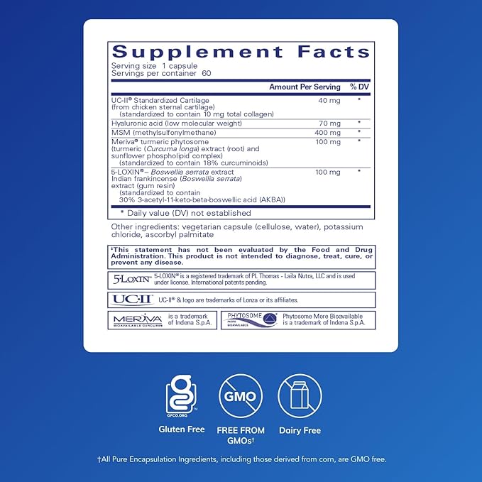Pure Encapsulations Joint Complex (Single Dose) | Once-Daily Supplement to Support Joint Mobility Comfort Tissue and Cartilage Health* | 60 Capsules