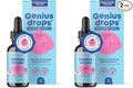 JoySpring Genius Drops Smartberry Vanilla | Herbal Focus Support for Kids with Ginkgo Biloba Licorice Root Gotu Kola Extract Peppermint Leaf | Liquid Formula|1fl oz (30 Servings) (Pack of 2)