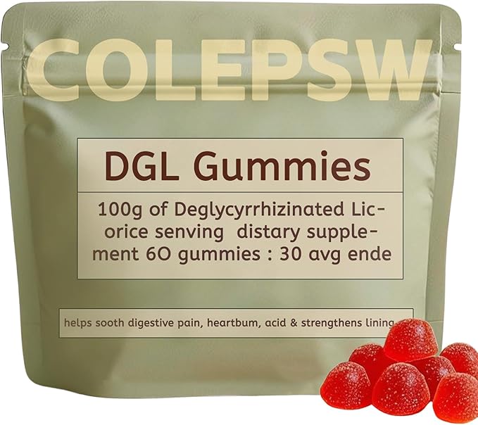 DGL Gummies | Licorice Root Extract 400mg DGL | Supports Digestive Health | Vegan and Gluten-Free | Delicious Berry Flavor 60 Gummies (1)