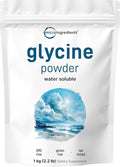 Micro Ingredients Glycine Powder 1KG (2.2 Pounds) Glycine 1000mg Per Serving Water Soluble and Products of USA