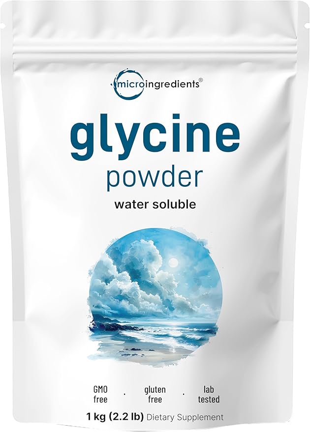 Micro Ingredients Glycine Powder 1KG (2.2 Pounds) Glycine 1000mg Per Serving Water Soluble and Products of USA