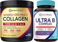 Doctor’s Recipes Multi Collagen Peptides Powder + Ultra Vitamin B Complex Bundle Grass-Fed Hydrolyzed Protein Types I II III V X Unflavored Easy-to-Dissolve Collagen All 8 Essential B Vitamins with