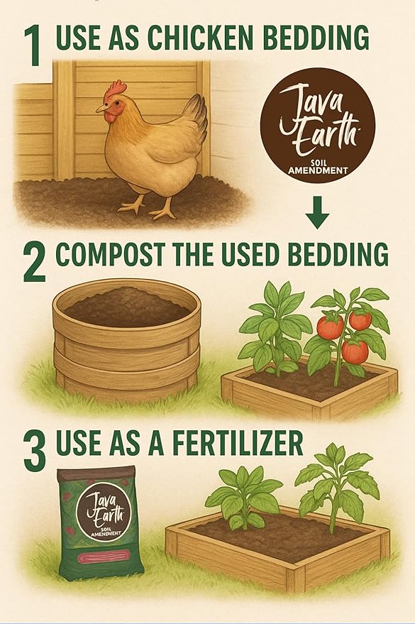JavaEarth® Loose Poultry Bedding Upcycled Spent Coffee Grounds 20 lbs