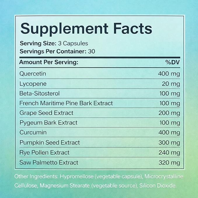 Flow Revive Prostate Wellness Supplements for Men Prostate Support Capsules with Saw Palmetto Quercetin &amp Pumpkin Seed Supports Healthy and Daily Comfort 90 Vegetarian Capsules (1)