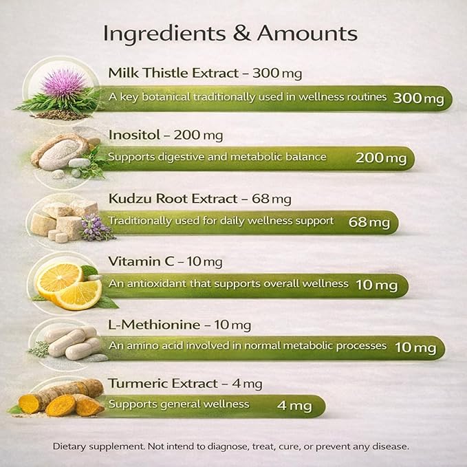 Milk Thistle Detox Premium Herbal Supplement with Milk Thistle Extract &amp Antioxidants – Supports Liver Health &amp Healthy Digestion – 300mg per Capsule 60 Count (2)