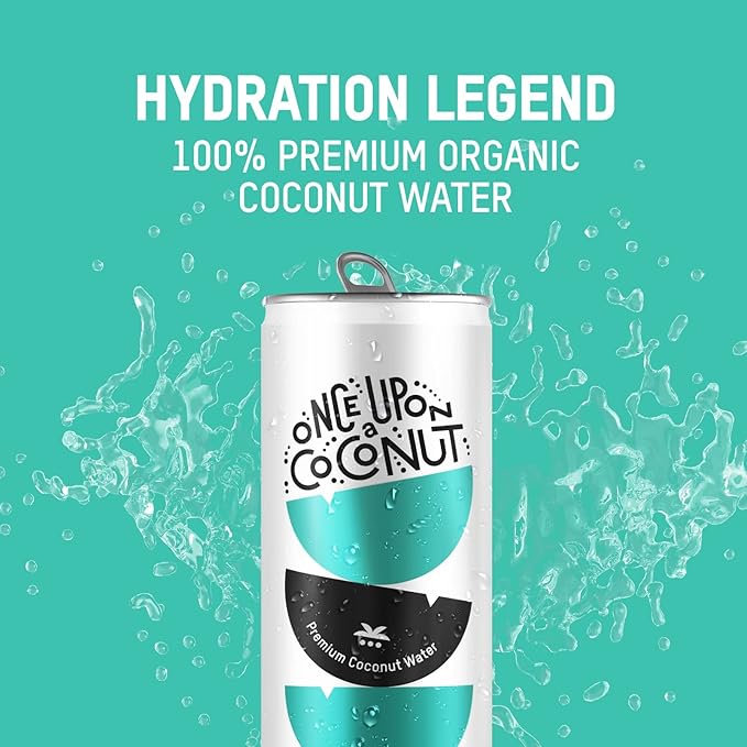 Once Upon a Coconut - 100% Pure &amp Natural Coconut Water (10.8 Fl Oz Cans) | No Sugar Added - Electrolytes - No Pulp - Non-GMO - Gluten Free - Pack of 6 Cans