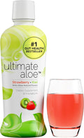 Ultimate Aloe – Aloe Juice for Gut Health Digestive Comfort Immune Support and Nutrient Absorption – Strawberry &amp Kiwi Flavor – 16 Servings