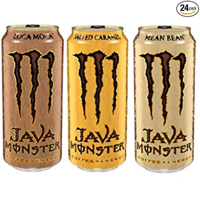 Java Monster Coffee + Energy Drink 3 Flavor Variety Pack 15 Ounce (Pack of 24)