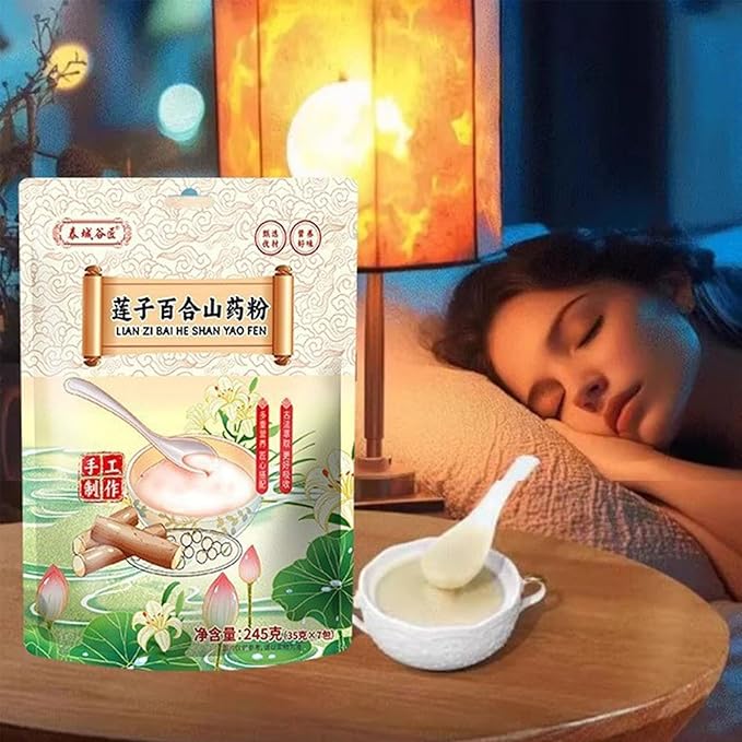 Lotus Seed Lily Yam Powder 240g - Individually Packets Instant Meal Replacement Breakfast Companion &amp Office Light Meal Caffeine-Free Food for Women Men Adult