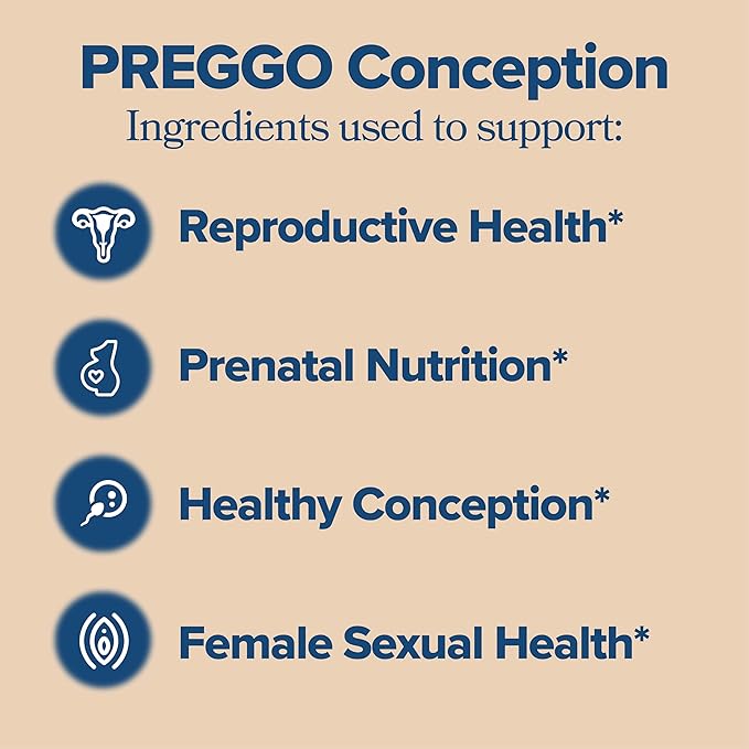 O Positiv Preggo Conception Support Capsules for Women - OBGYN-Formulated Pre Prenatal Vitamins with Clinically-Studied Ingredients - CoQ10 N-Acetyl Cystein - Female Sexual Health 60 Ct (Pack of 1)