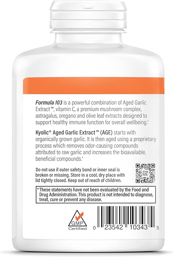 Kyolic Aged Garlic Extract Formula 103 Immune Support* 300 Capsules