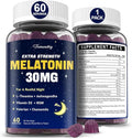 Melatonin Gummies 30mg for Adults: Maximum Strength Melatonin Supplement with L-Theanine Ashwagandha MSM Vitamin D3 &amp Zinc - Non-Habit Forming Natural Mixed Berry Flavor 60 Count (Pack of 1)