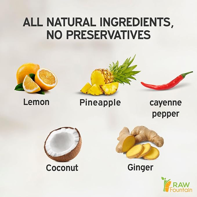 20 Immunity Shots w/Ginger Lemon Cayenne Pepper Pineapple 2fl Oz Packed w/Vitamin C Raw &amp Cold Pressed Unpasteurized Boosts Immunity All Natural No Artificial Flavor