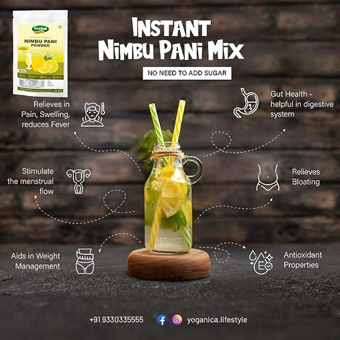 Yeshvi NATURAL Nimbu Pani Powder &amp Tender Coconut Water Powder Combo Pack Instant Mix Drink Powder Just Add Water &amp Drink Immunity Booster Easy to Make Healthy Beverage Ready to Serve 20