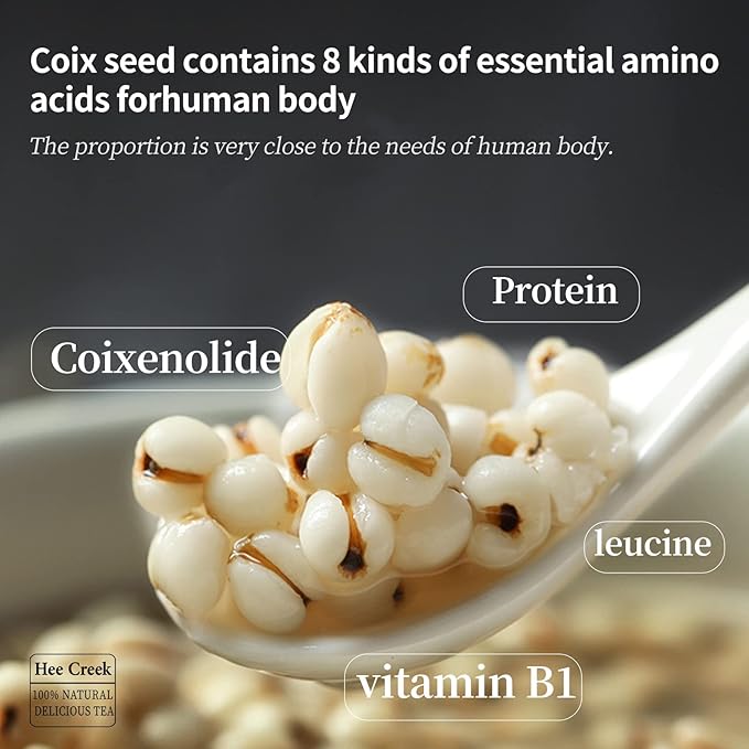 Hee Creek Job‘s Tears Coix Seed 18oz/500g Asian Pearl Barley Jobs Tears Loose Herbs Natural Health Grain Gluten-Free No Addition 薏米 薏仁米 薏苡仁