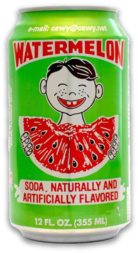 Cawy Watermelon 12 oz - Watermelon Flavored Soda - Low Sodium - 15 Pack