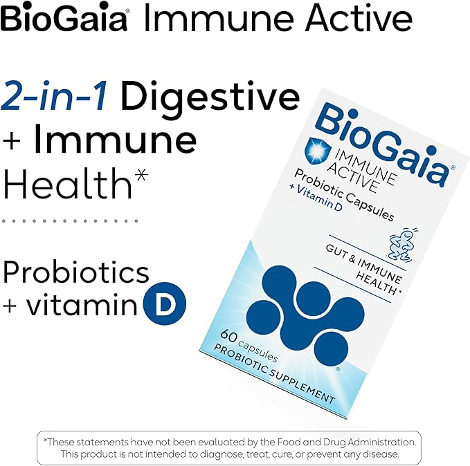 BioGaia Protectis Immune Active Probiotic | Probiotic + Vitamin D | Supports Immune Digestive and Overall Health | Probiotics for Men &amp Women | Capsules | 60 Day Supply