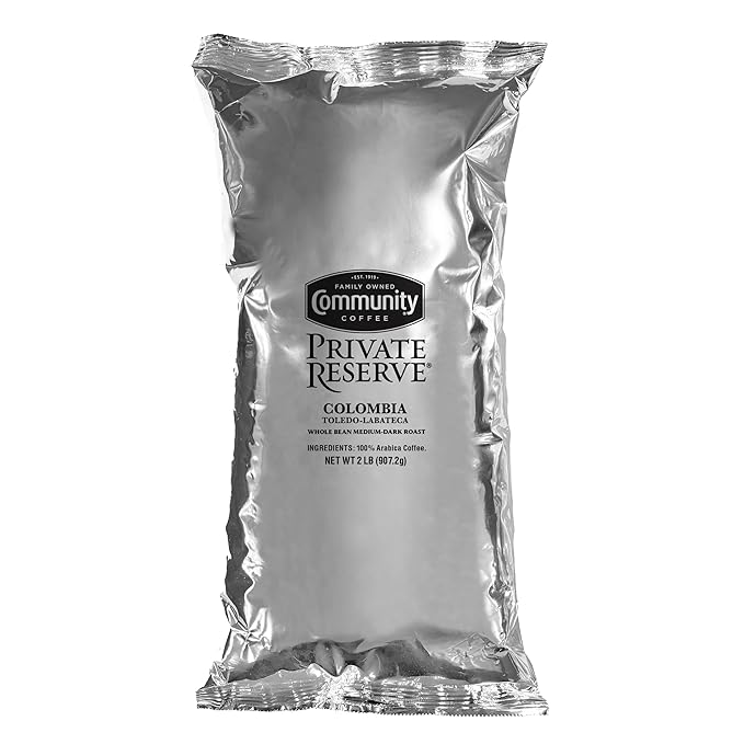 Community Coffee Private Reserve Colombia Toldeo-Labateca Whole Bean Coffee Medium-Dark Roast 32 Ounce Bag (Pack of 1)