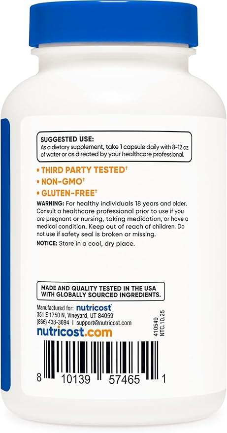 Nutricost Egg Shell Membrane 500 MG Per Serving 120 Capsules - GMO Free Gluten Free