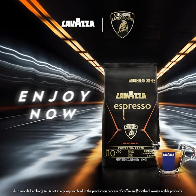 Lavazza Espresso Whole Bean for Automobili Lamborghini Dark Roast Arabica and Robusta Blend 2.2 lb Bag (Package May Vary)