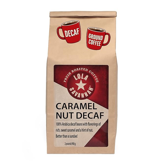 Lola Savannah Caramel Nut Ground Decaf Coffee 2lb