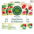 Traditional Medicinals Organic Hawthorn &amp Hibiscus Herbal Tea Promotes Heart Health (Pack of 3) 48 Tea Bags Total