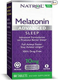 Natrol Advanced Sleep Melatonin Tablets Maximum Strength 60 Count Pack of 5