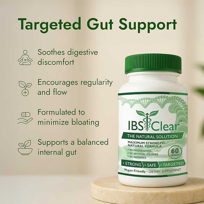 IBS Support - Vitamin D Psyllium Husk Fennel - 180 Capsules - 3 Month Supply