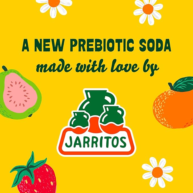 Sana Sana by Jarritos - Mexican Prebiotic Soda Soft Drinks Mandarin (12 oz 355ml) 12 Cans - 40 Calories 10g of Fiber - Low Sugar - Natural Flavor Soda Pop