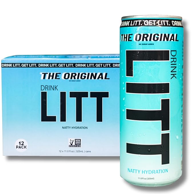 DRINK LITT THE ORIGINAL | 100% Pure Coconut | Natty Hydration | Natural Electrolytes | B Vitamins | 11 oz (Pack Of 12)
