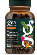 Gaia Herbs Turmeric Supreme Joint Health - Joint Support Supplement with Quercetin Black Pepper Boswellia Ginger Root Curcuminoids &amp More* - 120 Liquid Phyto-Caps (60 Servings)