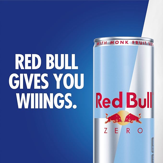 Red Bull Zero Energy Drink with 114mg Caffeine plus Taurine &amp B Vitamins Zero Sugar 12 Fl Oz Pack of 24 Cans
