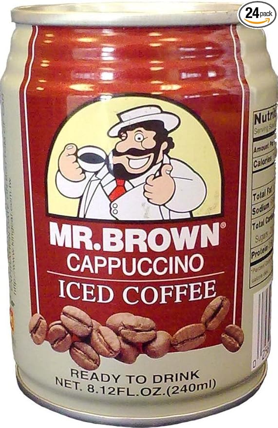 Mr. Brown Iced Coffee Cappuccino 8.12-Ounce (Pack of 24)