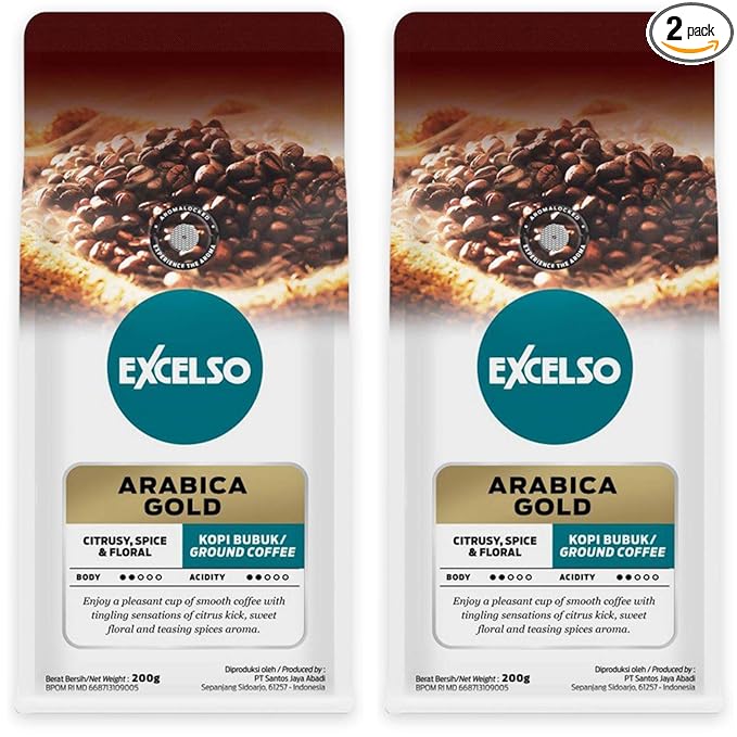 Excelso Arabica Gold Ground Coffee 200g (Pack of 2)